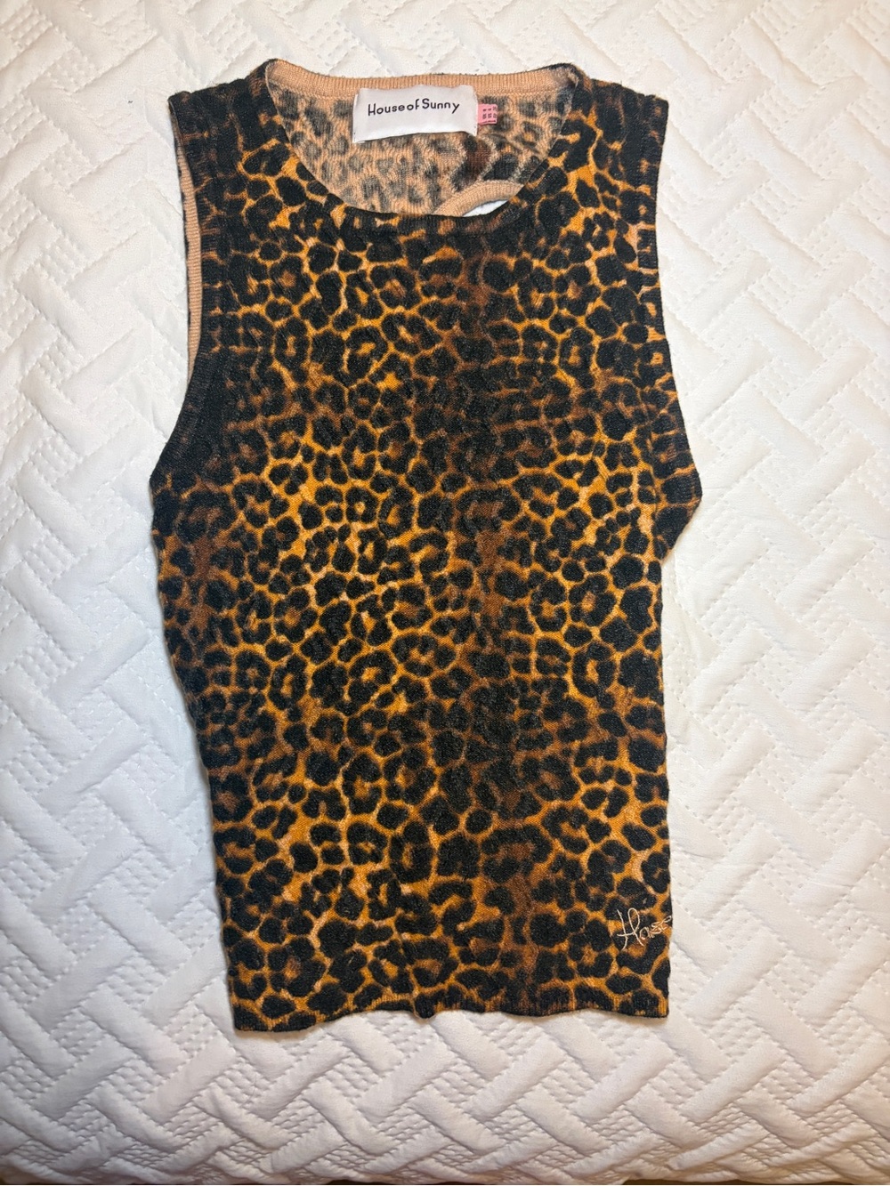 House of Sunny | Leopard Print Open Back Soft Crop Tank